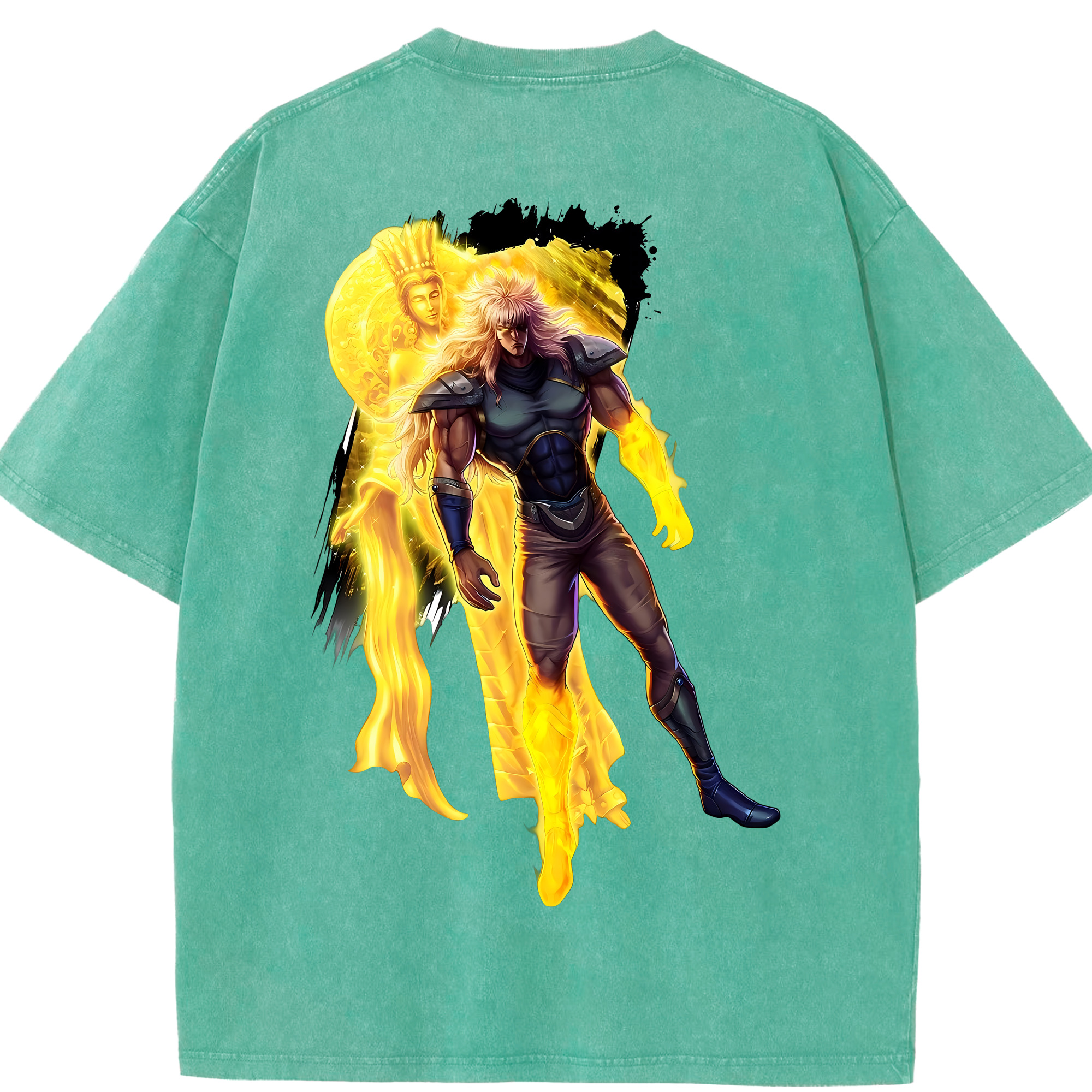 （画像用） 北斗の拳 Fist of the North Star 綿100% ヴィンテージ風 半袖Tシャツ（背面プリント）